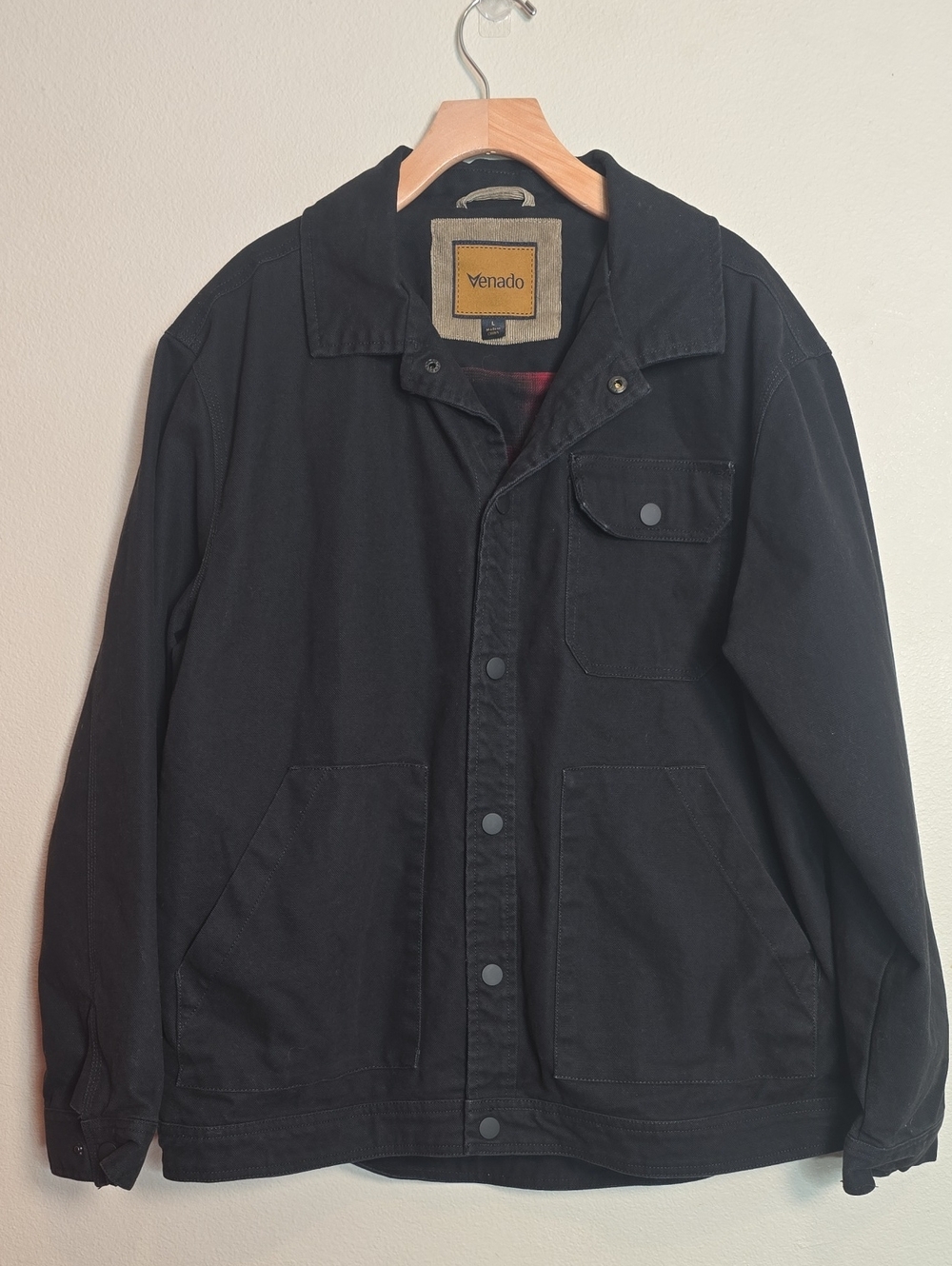 Venado Conceled Carry Men's Black Utility Jacket Heavy Dutty Canvas Size Large